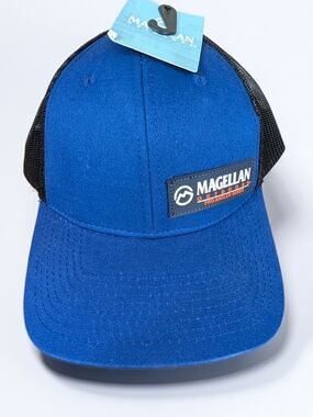 Magellan Outdoors Royal Blue and Black Trucker Hat. NWT